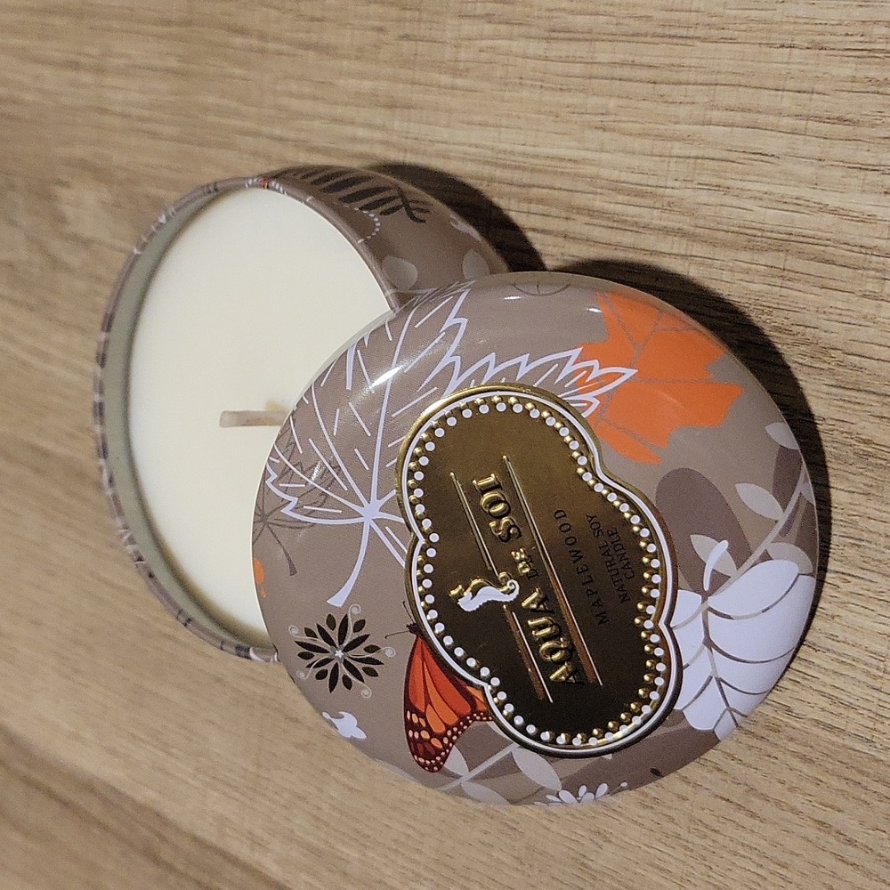 Aqua De Soi Maplewood 1 wick  Natural Soy Candle, 9oz